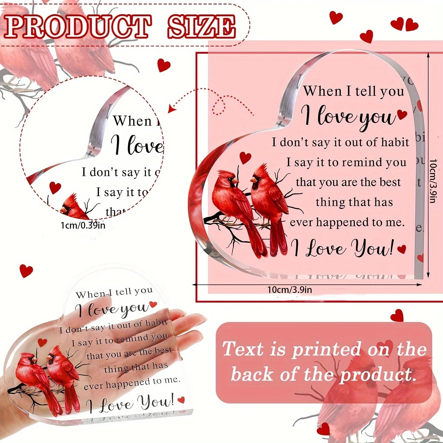 1pc,To My Love Acrylic Gift for Her Romantic Boyfriend Gifts Girlfriend Love Cute Gifts Ideas Anniversary Valentines Birthday