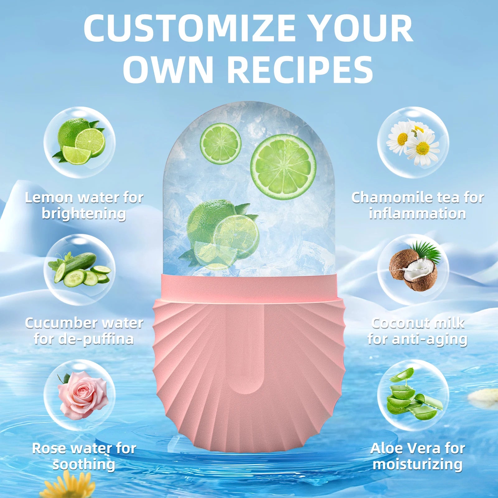 1pc silicone face ice cube mold for Beauty and Skin Care silicon face ice roller