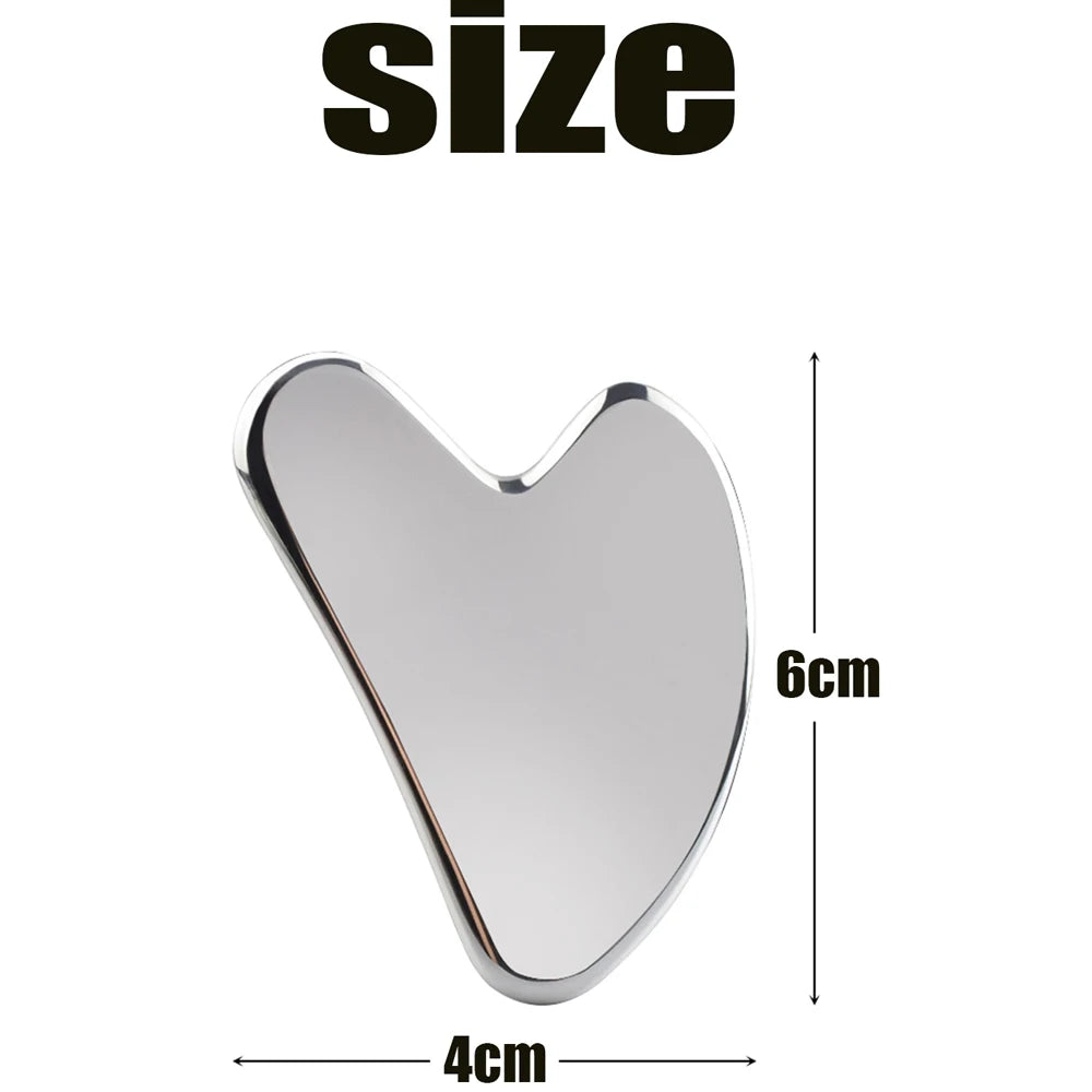 Facial Massage Scraper Stainless Steel Beauty Scraper Face Lift Law Full-Body Dolphin Heart Scraper Holster