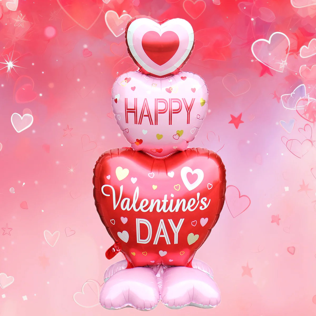 Large Valentine Stand Pedestal Kiss Me Love Heart Shape Foil Balloons Valentine's Day Wedding Decorations Engagement Decor