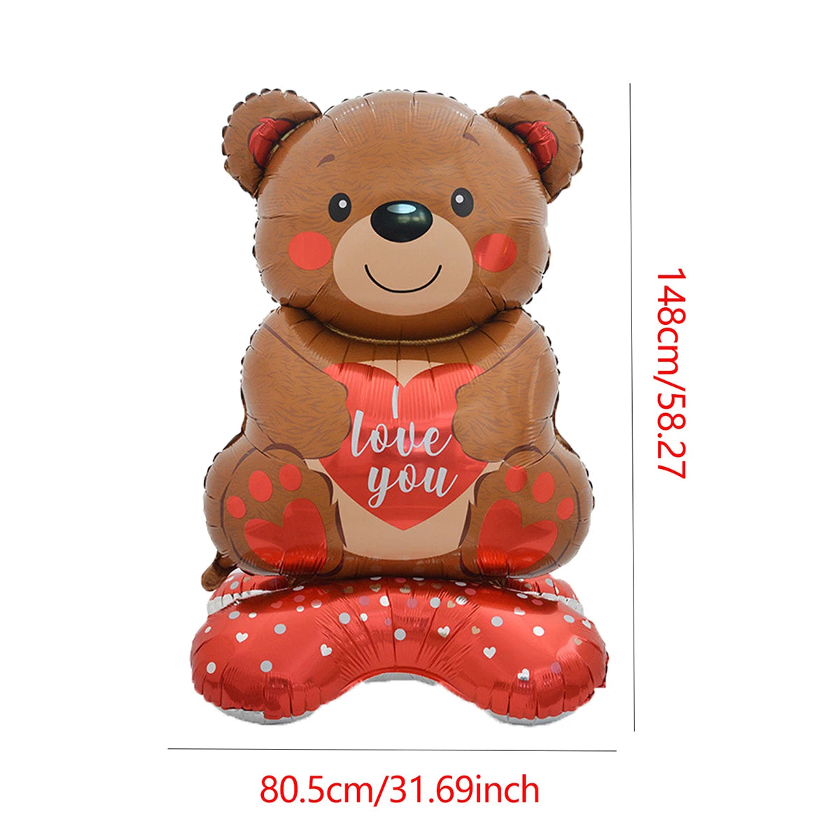 Large Valentine Stand Pedestal Kiss Me Love Heart Shape Foil Balloons Valentine's Day Wedding Decorations Engagement Decor